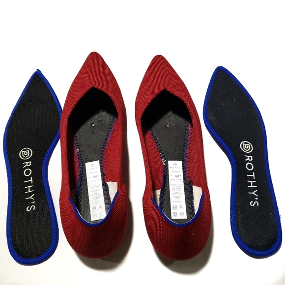 Rothy's Chili Red Point Flat - Picture 2 of 6